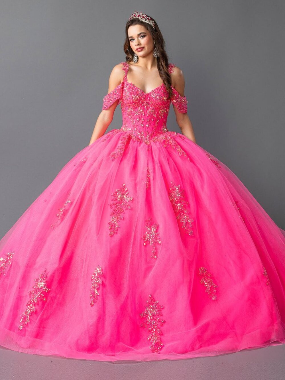 NEW HOT-PINK Evening Gown Floor Length Formal Elegant Stunning 1983